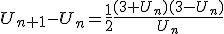 U_{n+1}-U_n = \frac{1}{2}\frac{(3+U_n)(3-U_n)}{U_n}